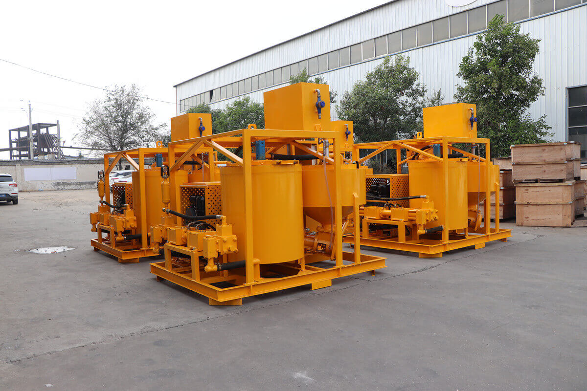 Grouting pump plant for ground anchoring