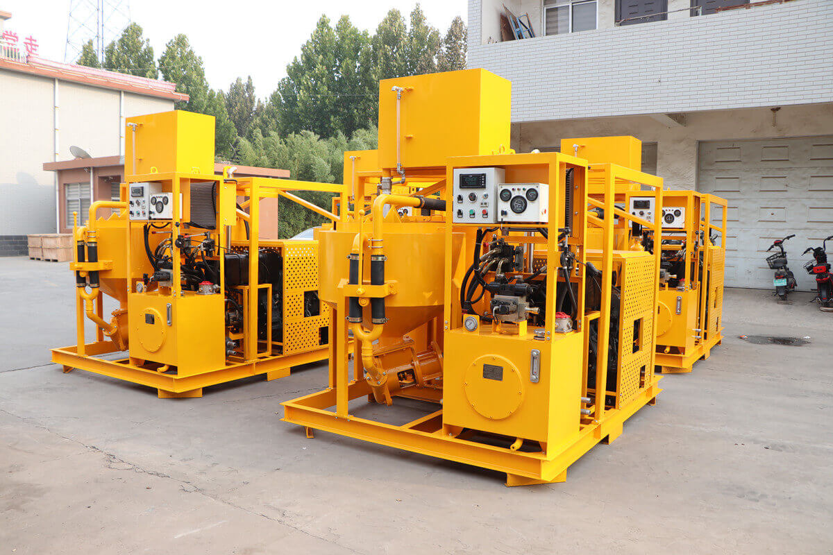 Grout pump mixer for ground anchoring grouting