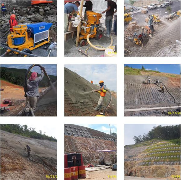 dry concrete spraying machine for slope project